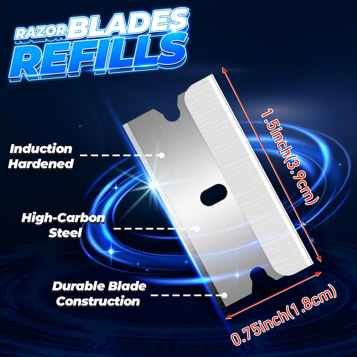 Single Edge Razor Blades, 100 Blades, High Carbon Steel N1617