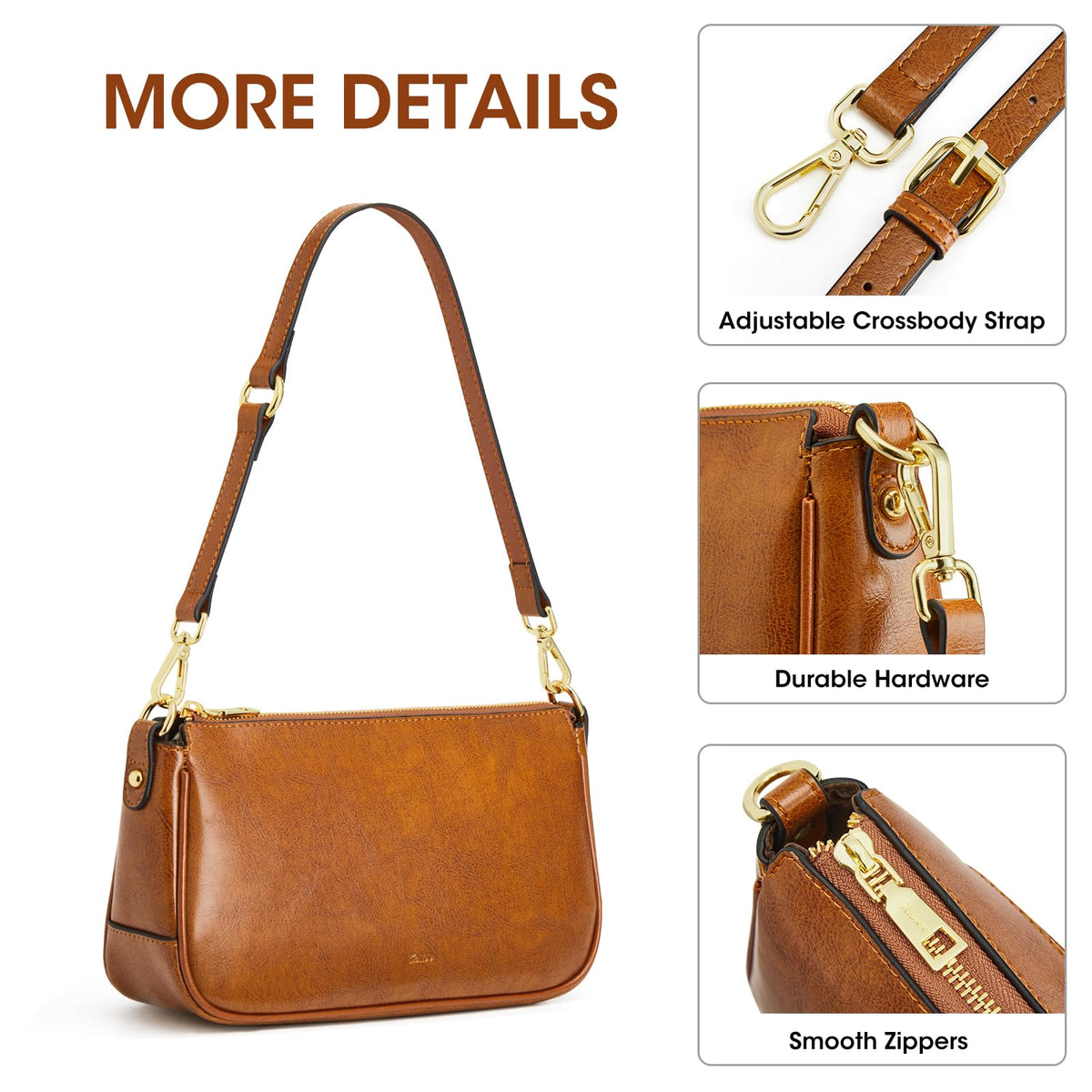 Leather Crossbody Bags with 2 Straps D9464