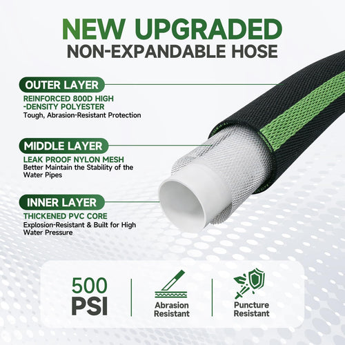 100 ft Flexible Non-Expanding Kink Free Garden Hose G46616