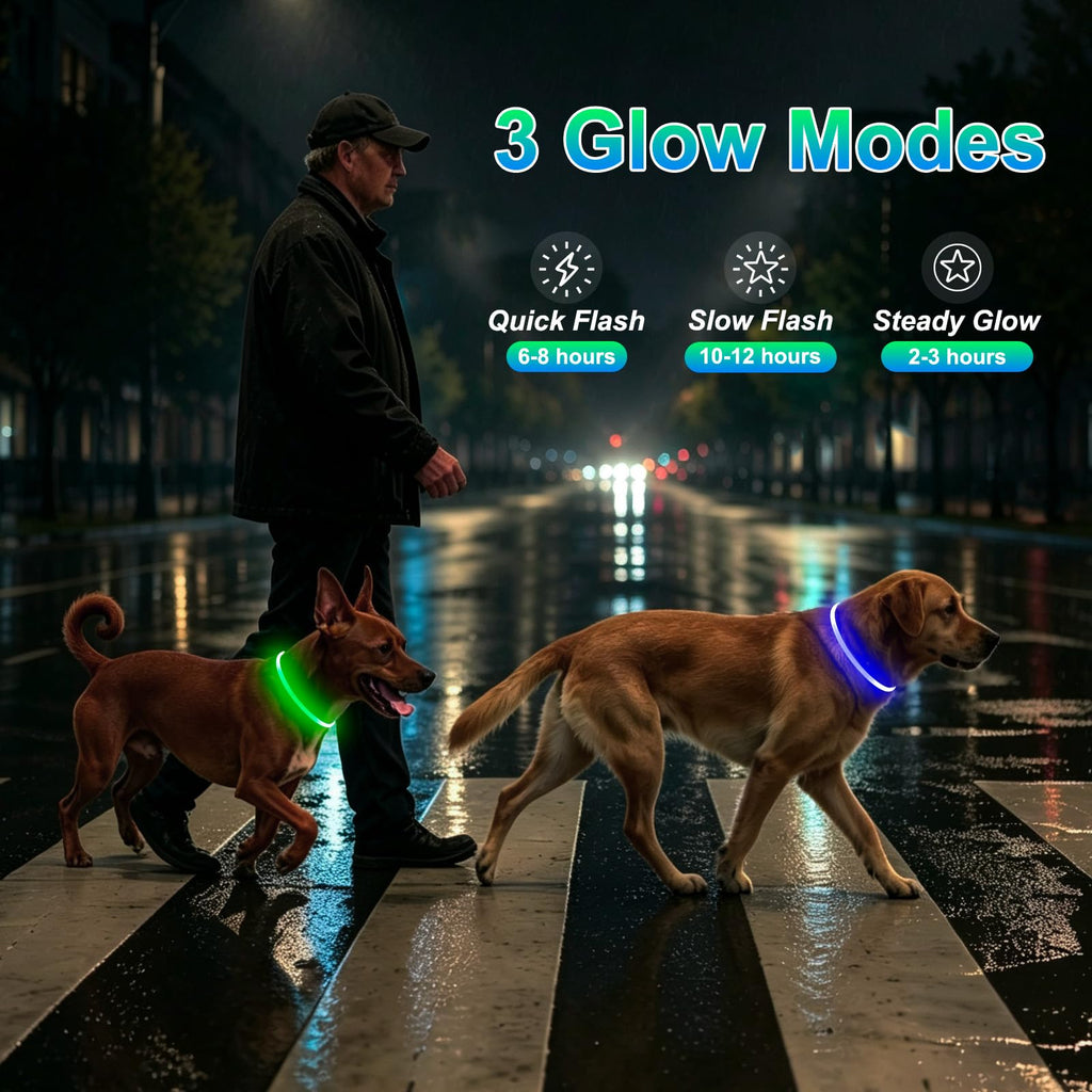 2 Packs Light Up Dog Collar U8289