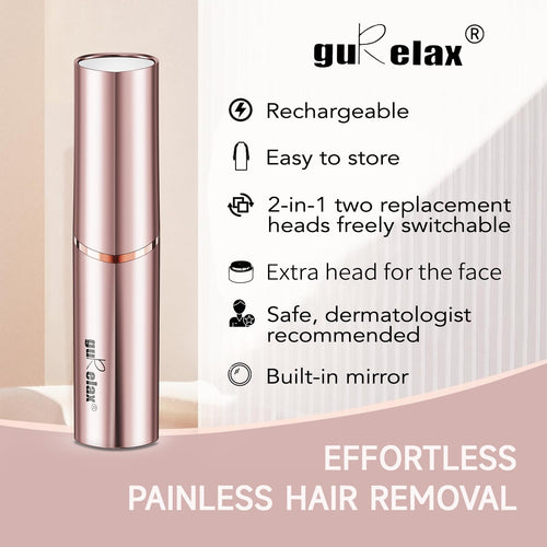 2-in-1 Electric Facial Hair Removal & Eyebrow Shaver with Mirror Light O319967