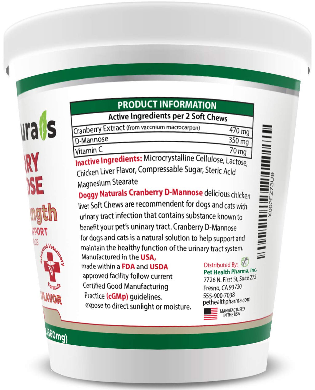 Cranberry D-Mannose Soft Chew 11.4 oz 120 Count V312