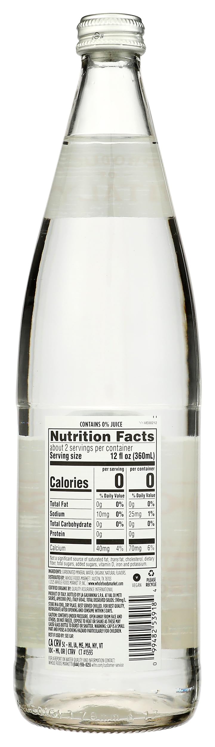 Organic Italian Sparkling Mineral Water M150