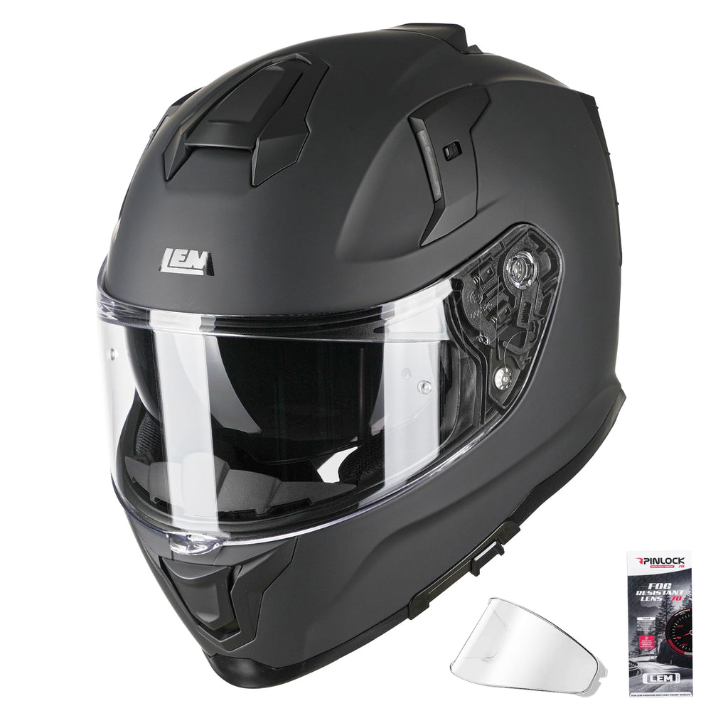 Full Face Motorcycle Helmet DOT Certified Matte Black Medium Q8504