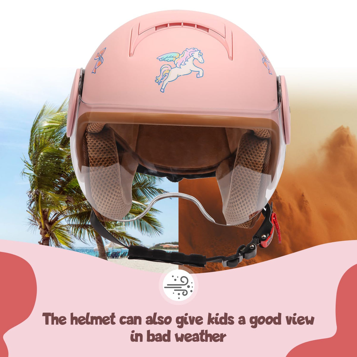 Kids 3/4 Open Face Motorcycle Helmet F294