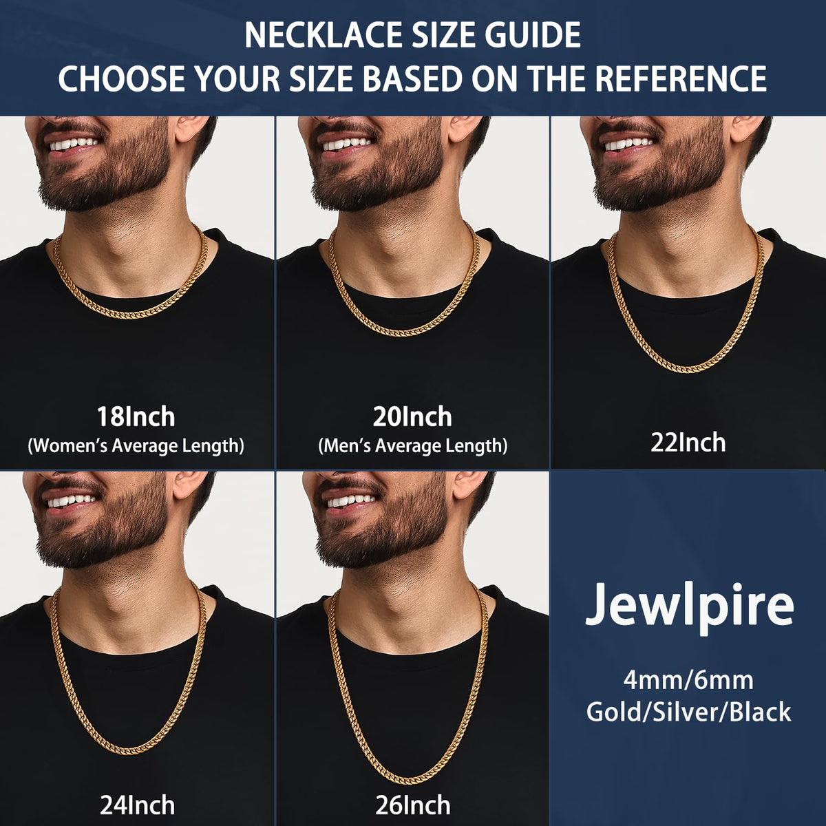 Cuban Link Chain Necklace 4mm 18K Gold Plated Stainless Steel M9907