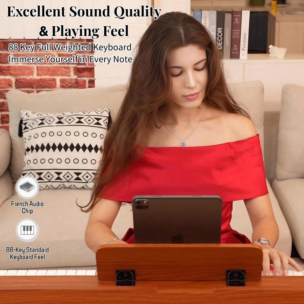 88 Key Weighted Digital Piano with Stand & 3 Pedals H418107