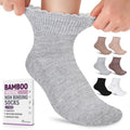 6 Pairs Non Binding Wide Seamless Diabetic Ankle Socks C5951