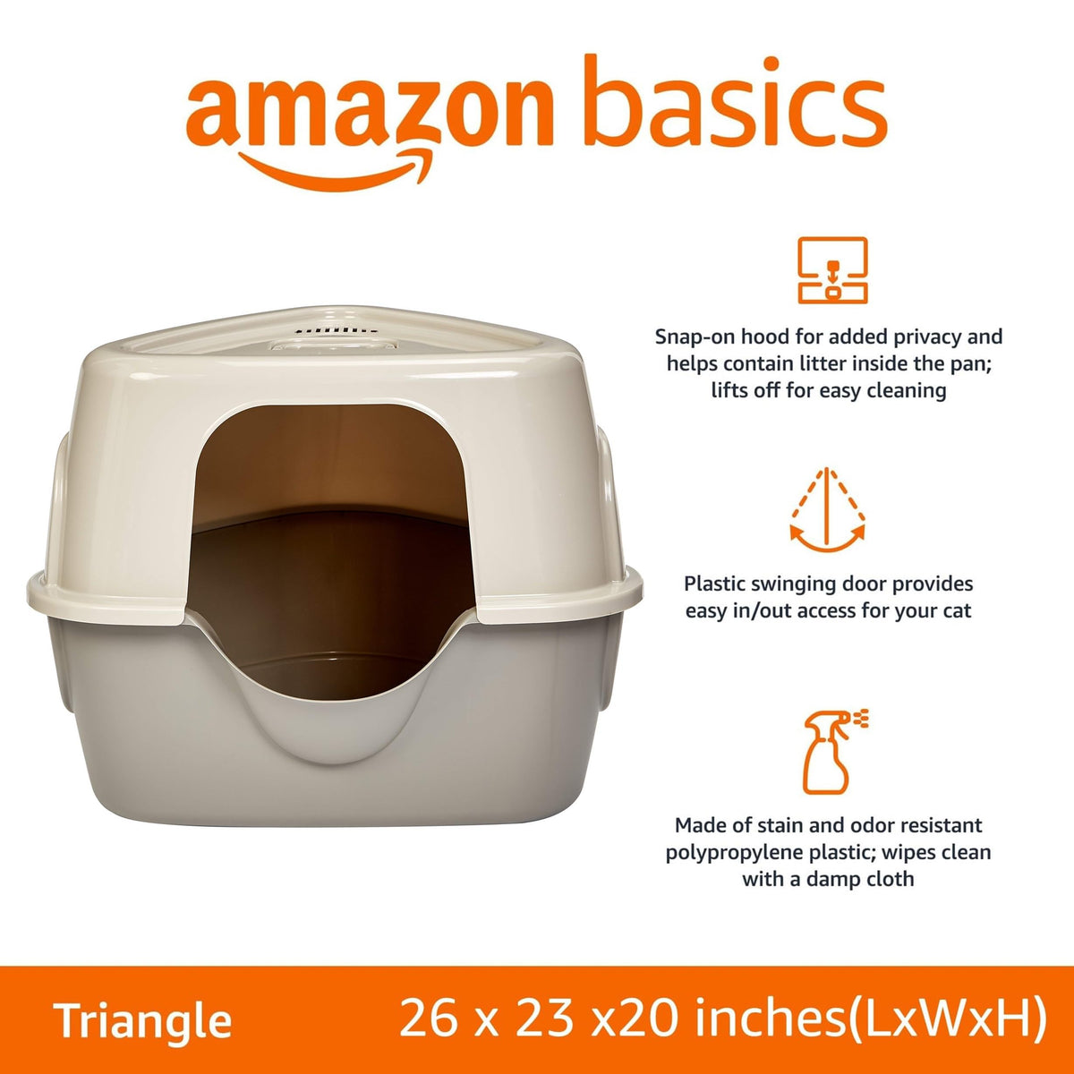 Charcoal Enclosed Cat Litter Box with Lid G2125