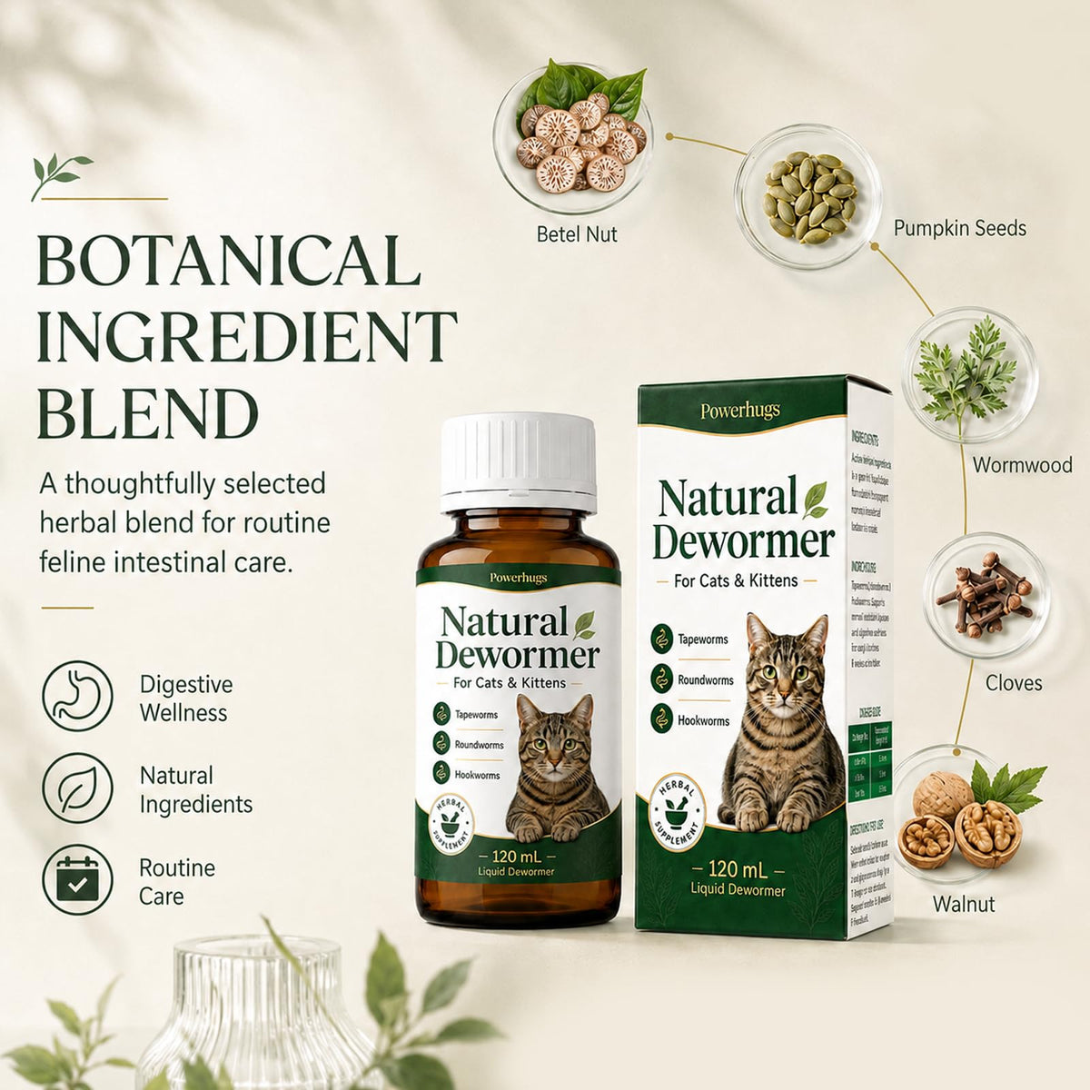 Broad Spectrum Cat Dewormer for Tapeworm, Roundworm & Hookworm X624781
