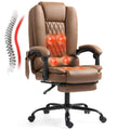 Brown Heated Massage Office Chair with Lumbar Support P7147