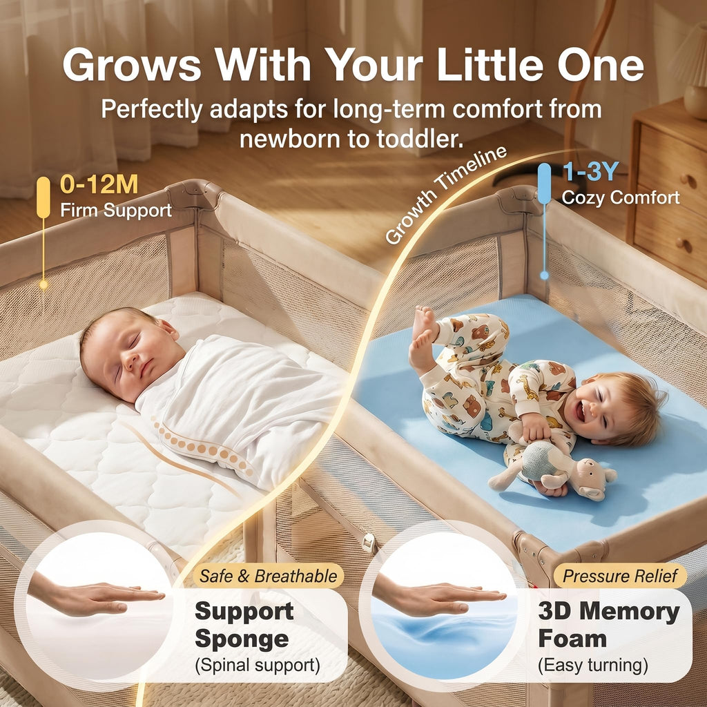 Dual Sided Memory Foam Pack and Play Mattress Q512