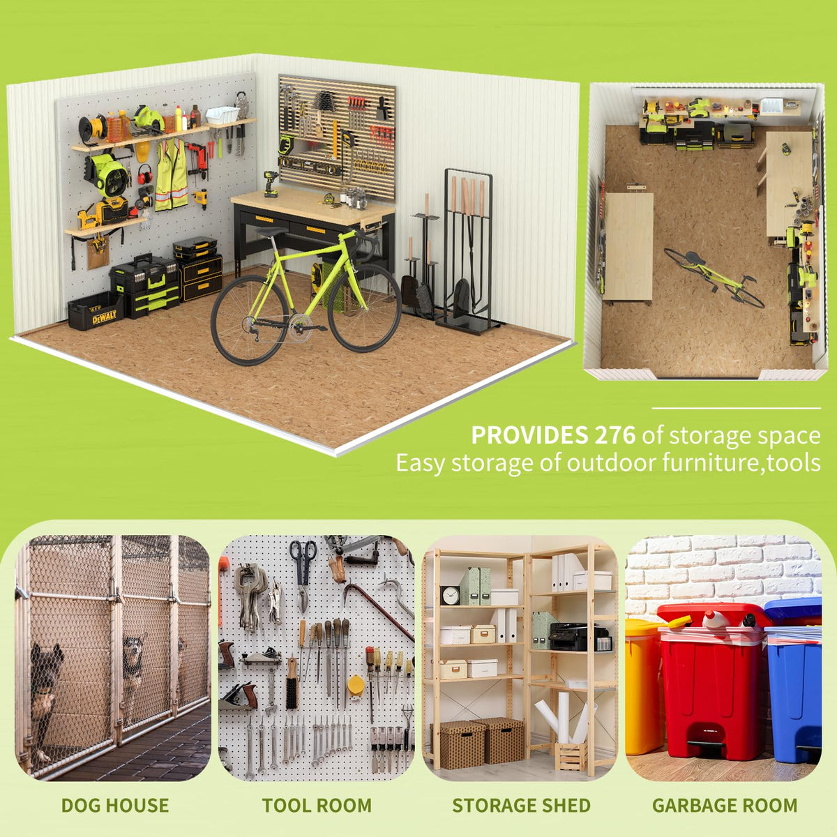 10x14 Metal Storage Shed with Lockable Doors L2187