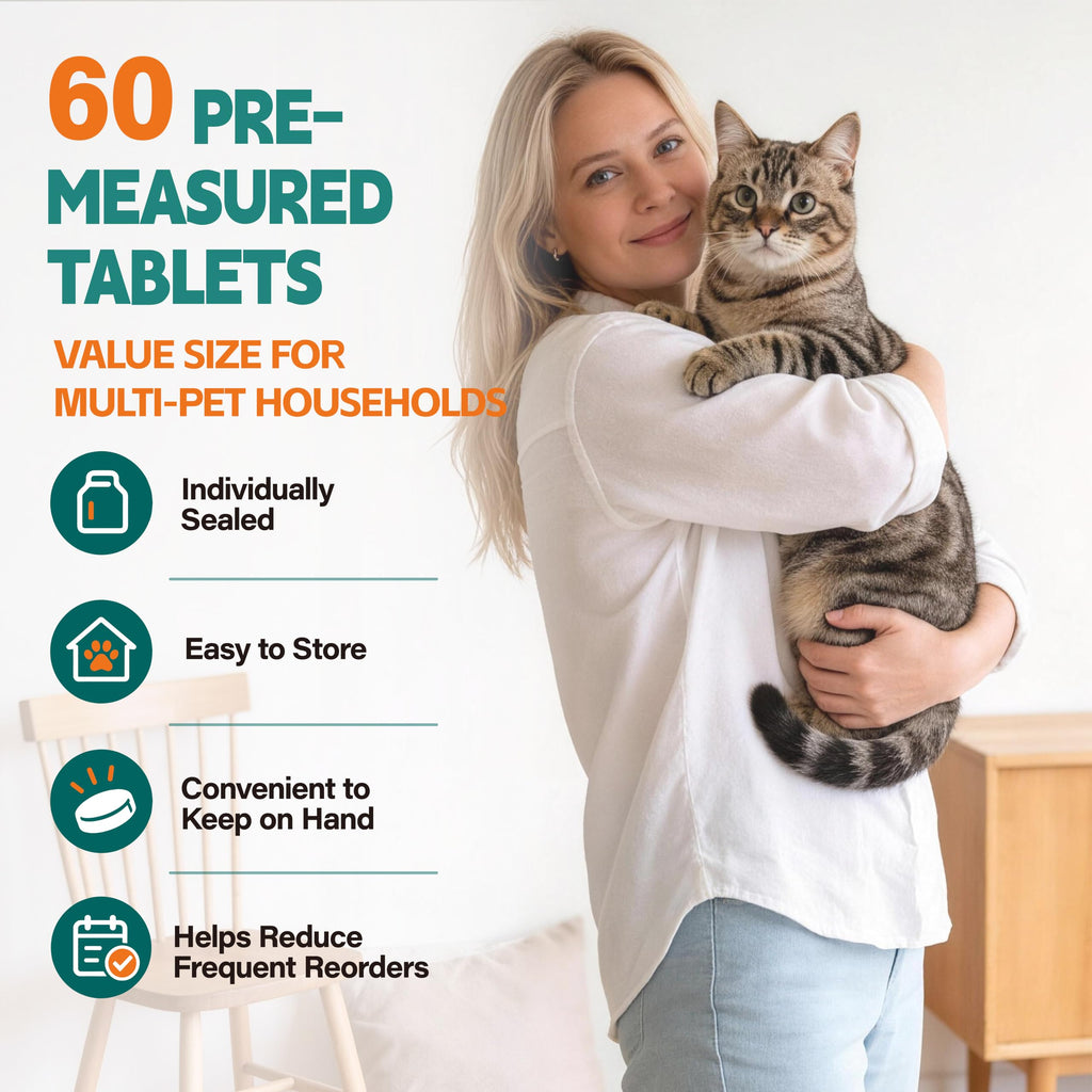 Broad Spectrum Cat Dewormer Tablets 60 Count H4467