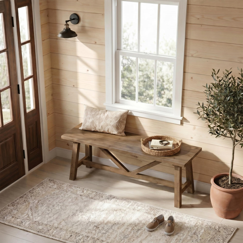 43" Solid Wood Bench Q950