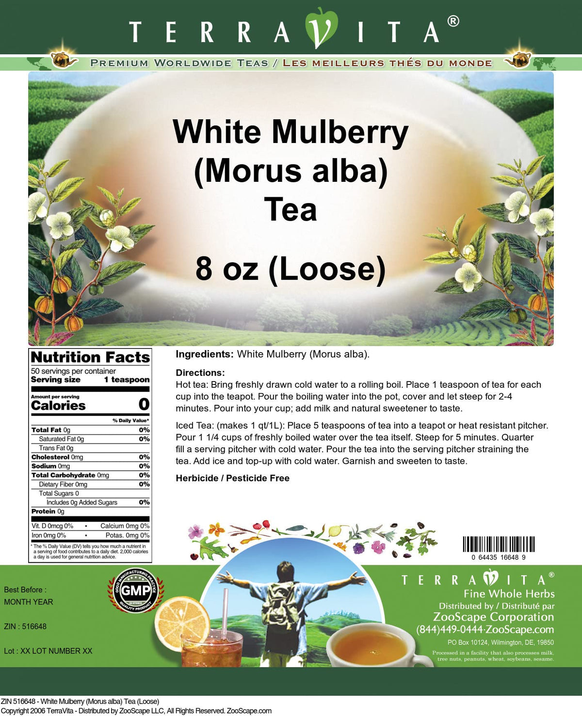 White Mulberry Tea Loose 8 oz 3 Pack H249