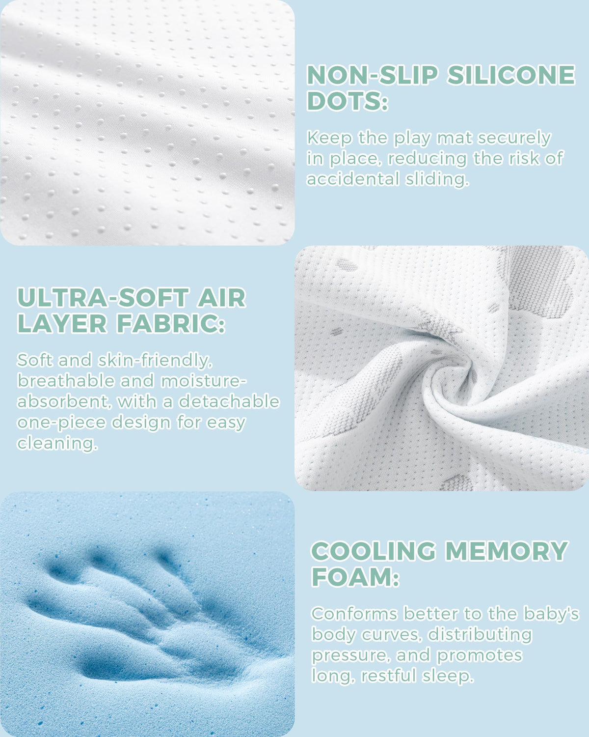 38x26'' Breathable Soft Plush Memory Foam Pack and Play Mattress F123