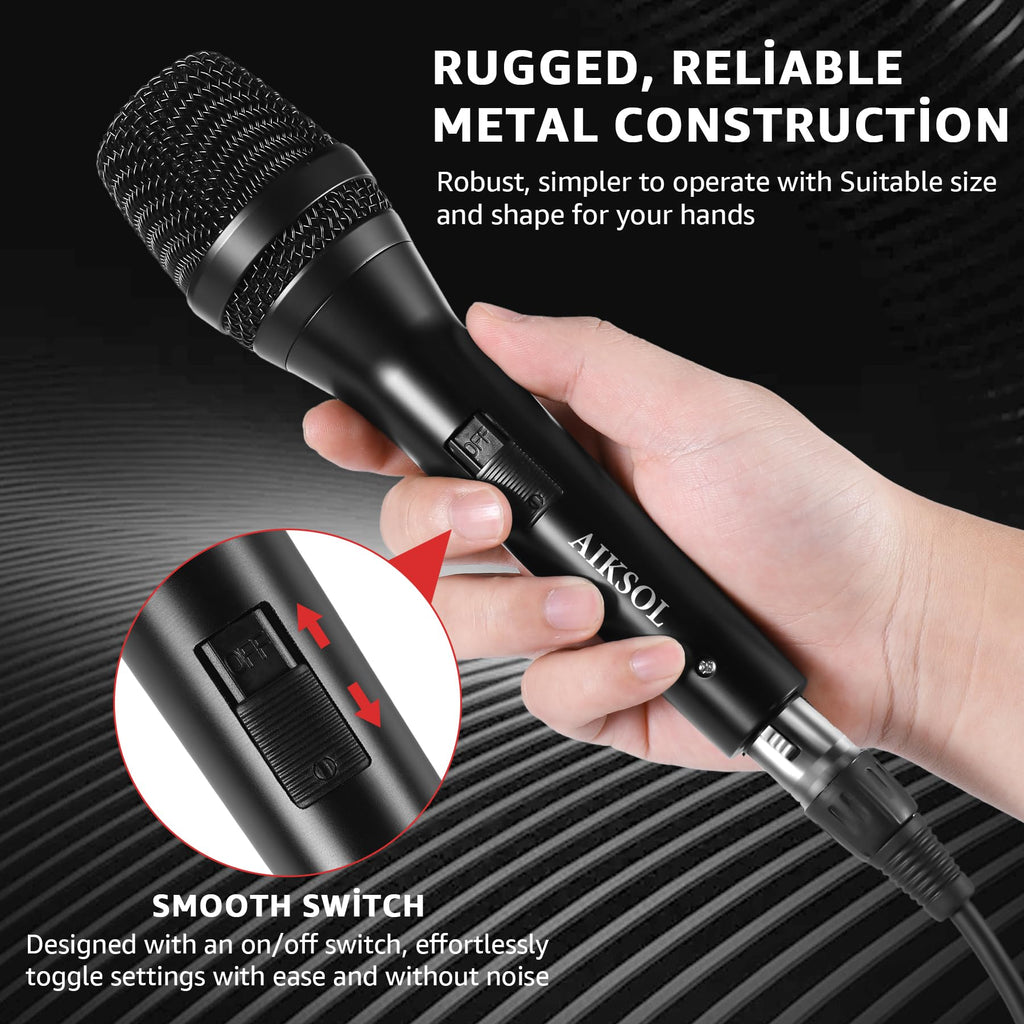 Wired Dynamic Handheld Karaoke Microphone with On and Off Switch M437
