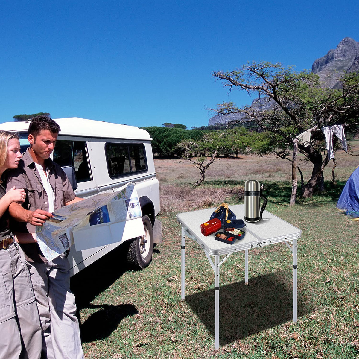 Small Square Folding Aluminum Camping Table E5703