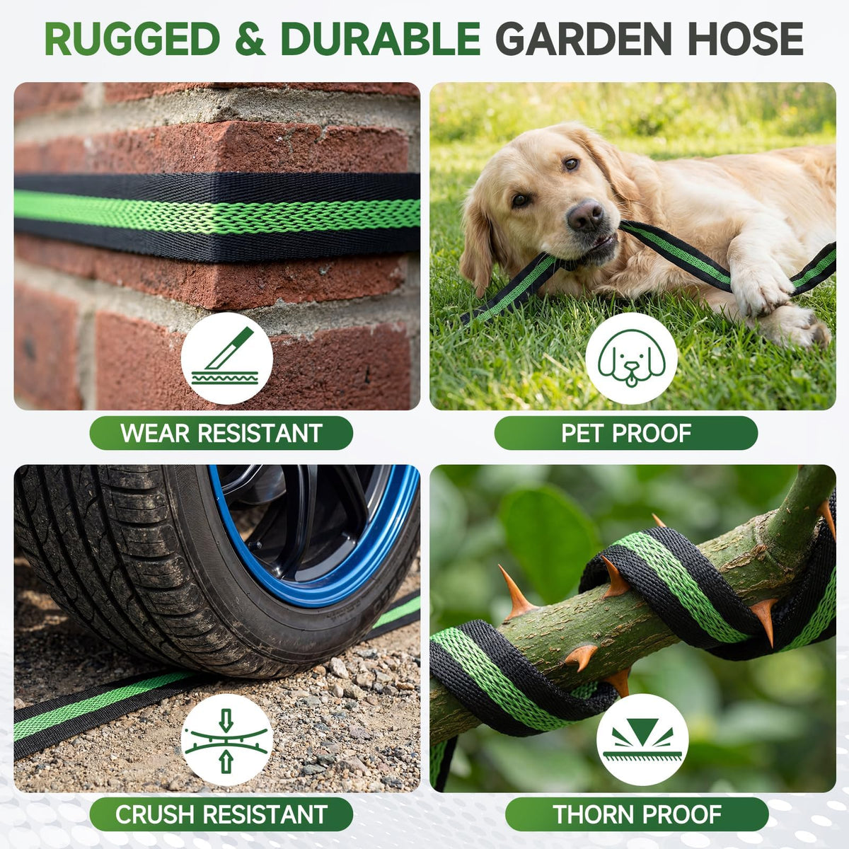 100 ft Flexible Non-Expanding Kink Free Garden Hose G46616
