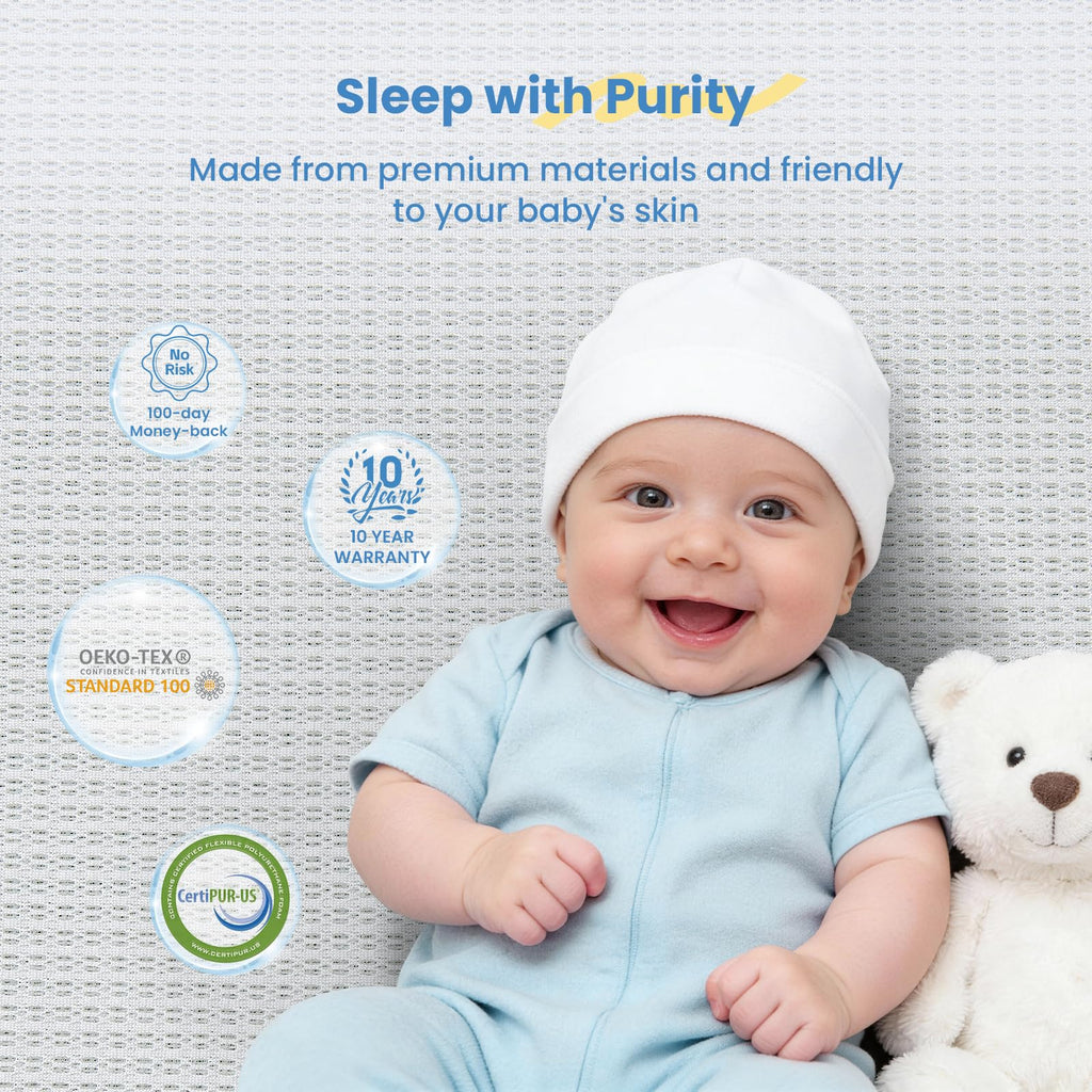 Mini Crib Mattress 38x24x4 Dual-Sided Cooling Gel Foam Z471