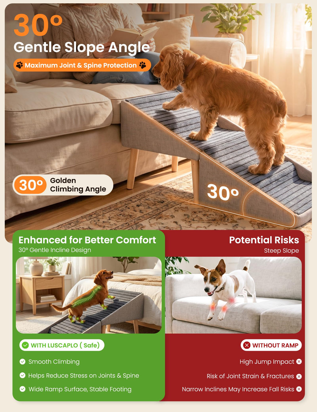 Dog Ramp and Pet Stairs 19" H L91919