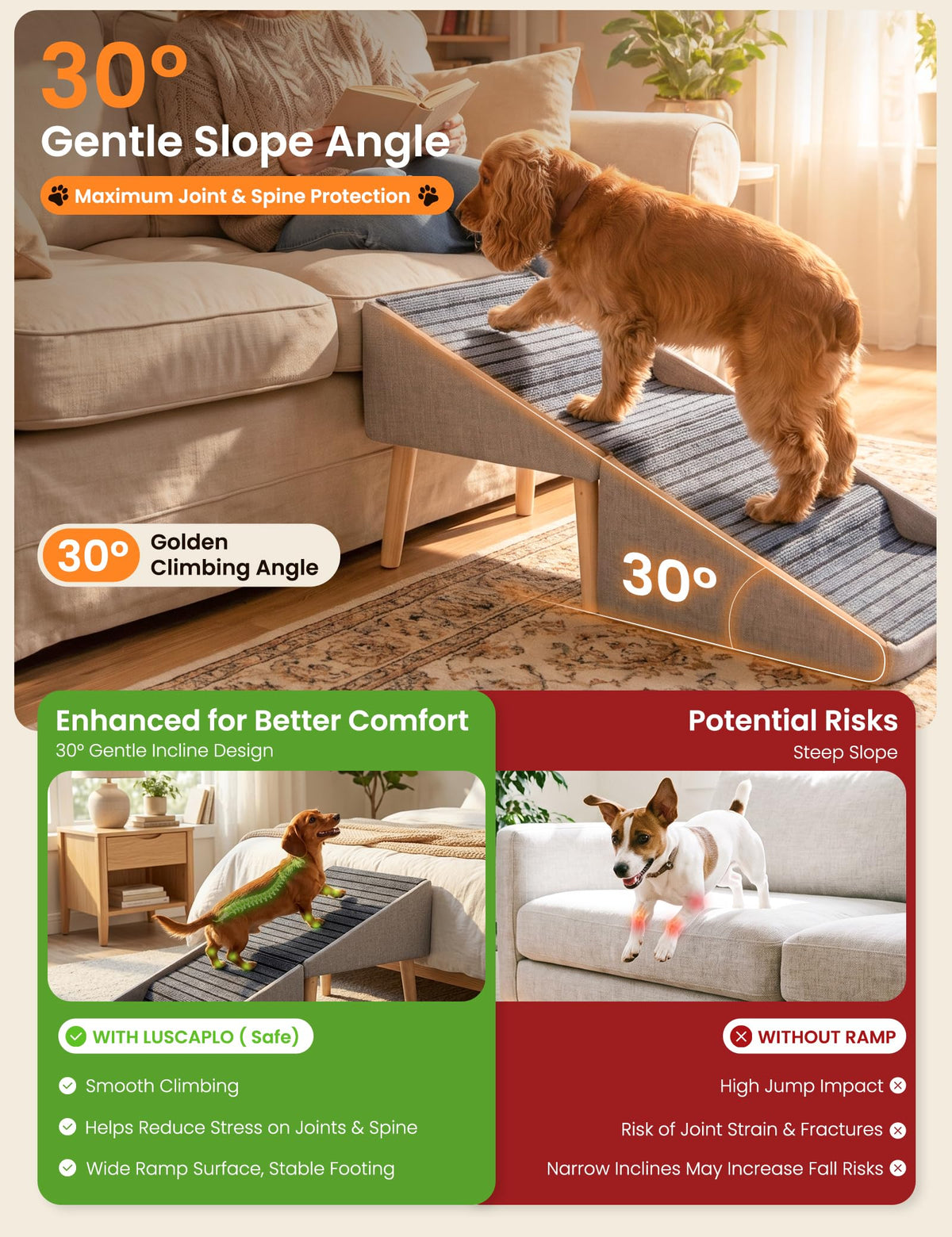 Dog Ramp and Pet Stairs 19" H L91919
