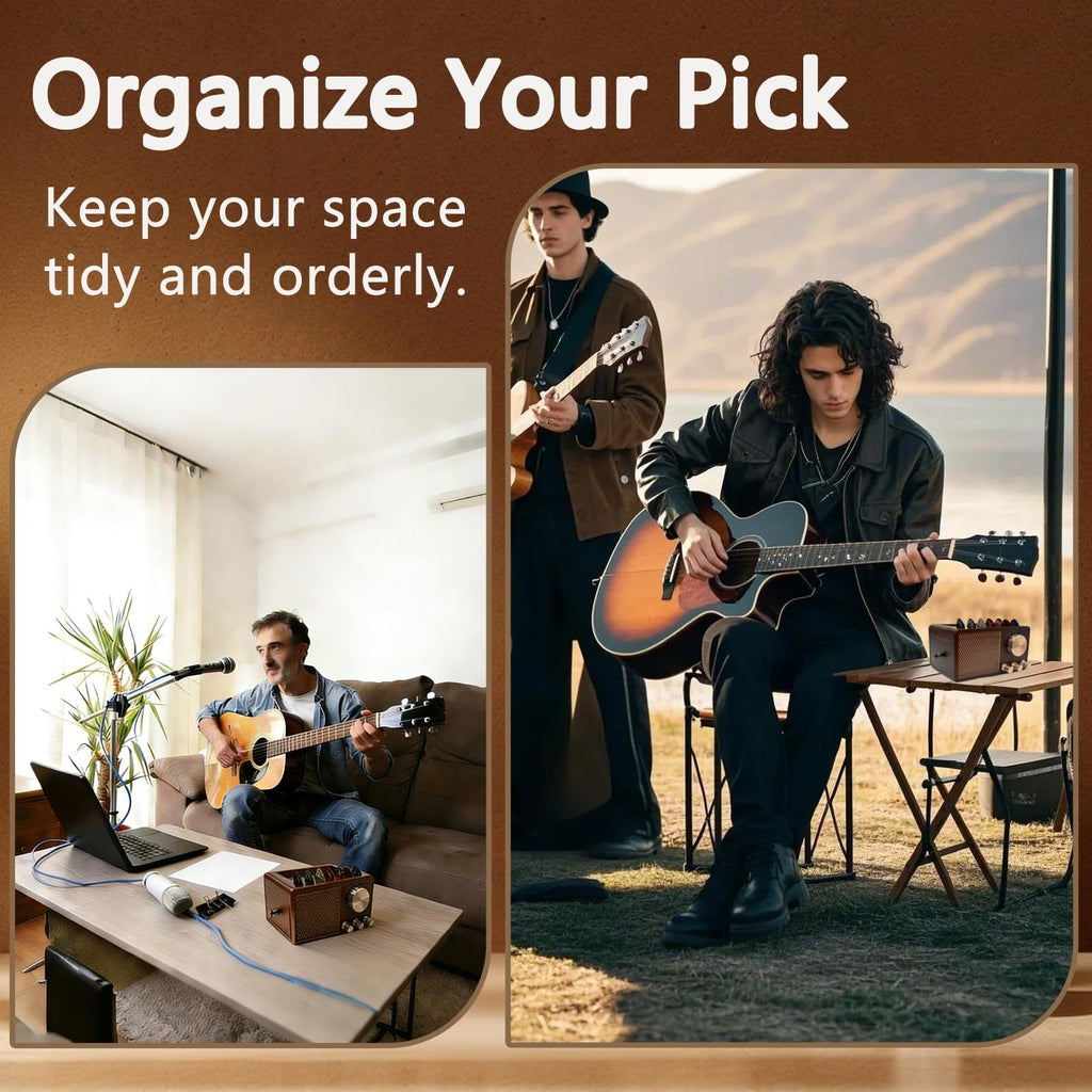 Wooden Guitar Pick Holder B6346