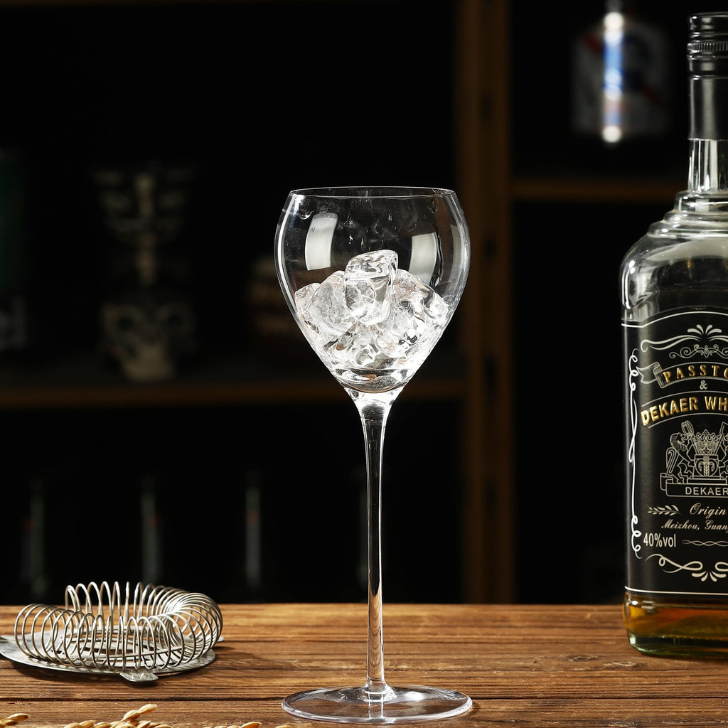 Hand Blown Crystal Cocktail Glasses Set of 6, 5.8Oz Clear B783