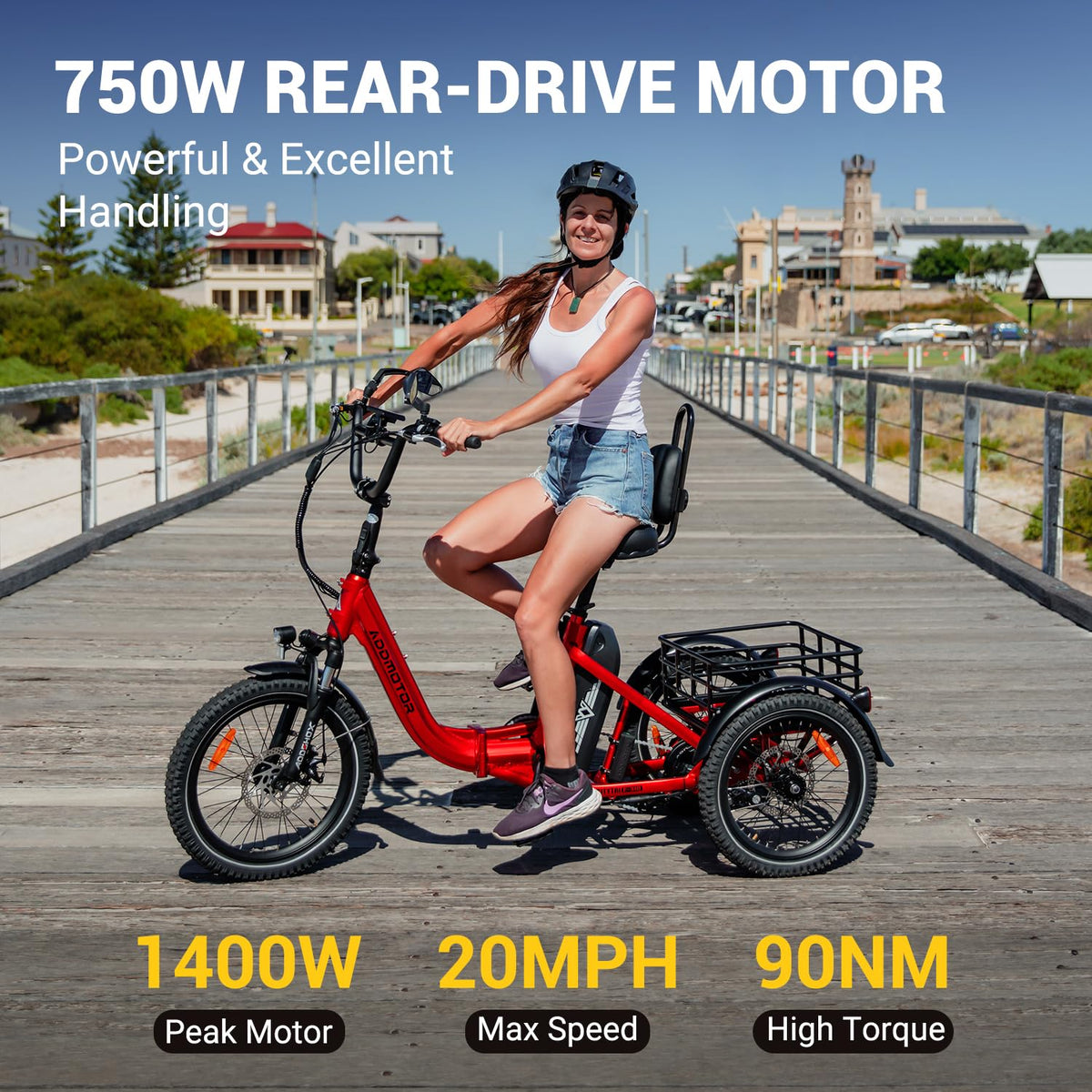 Folding Electric Tricycle 750W 48V 20Ah UL2849 K94077
