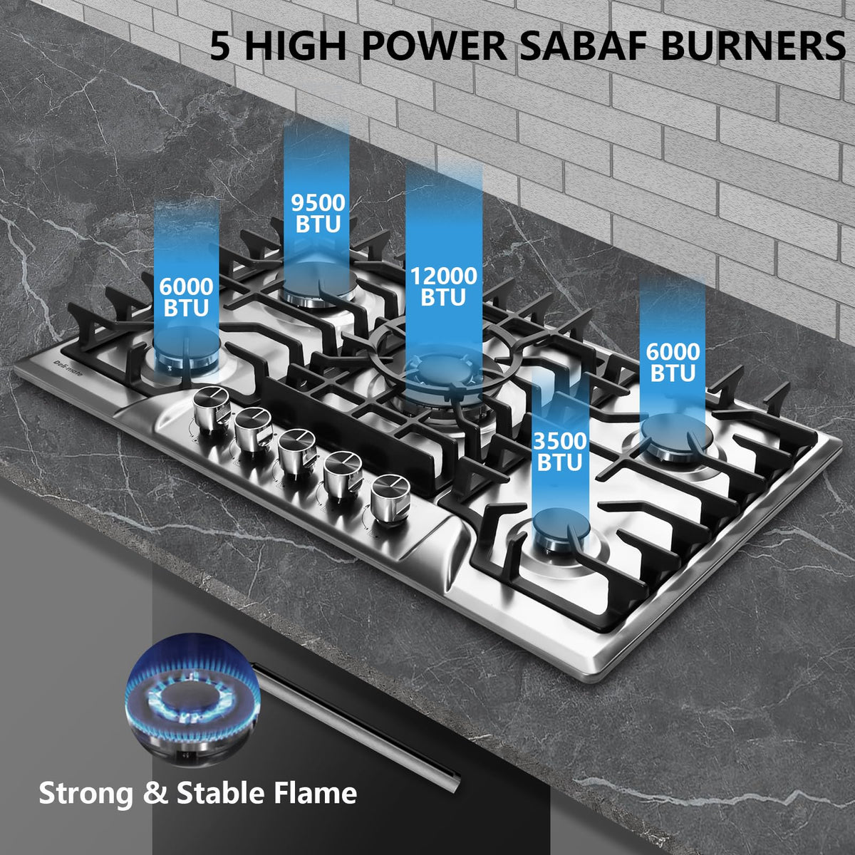 30 Inch 5 Burners Stainless Steel Gas Cooktop C717