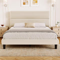 Queen Size Velvet Upholstered Platform Bed Frame A99749