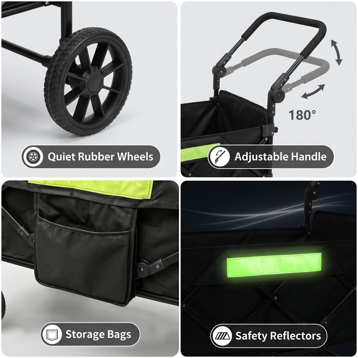 Dual-Entry Dog Wagon with Thick Mat & Lift Harness Y131528