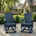 HDPE Oversized Swivel Glider Rocking Chair Set of 2 Navy Blue A140431