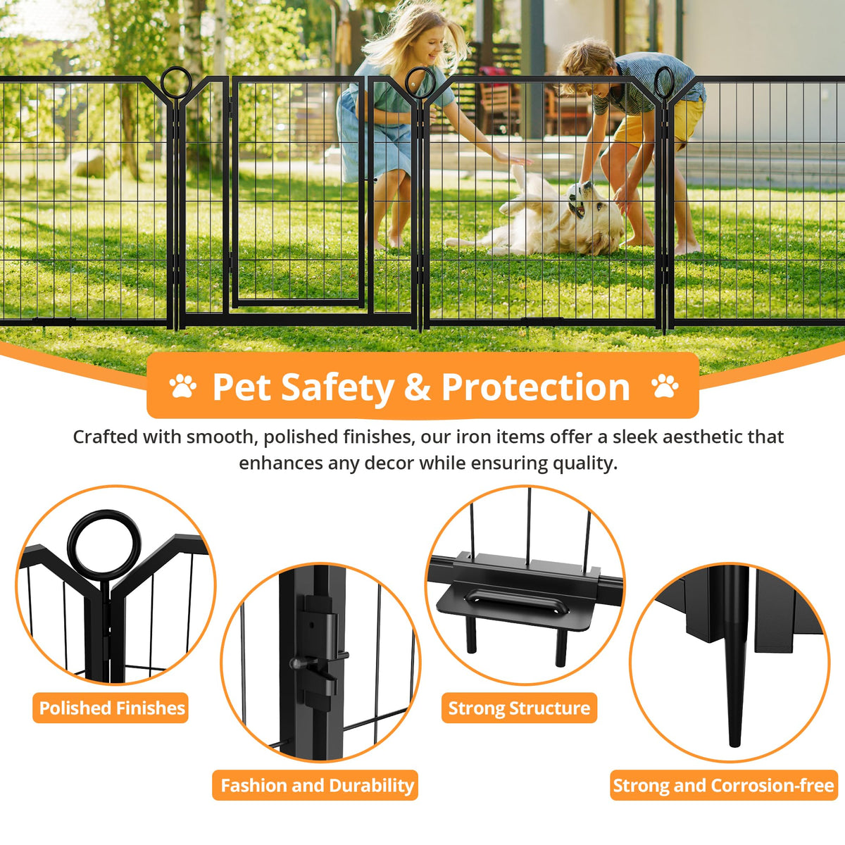 32 in 16 Panel Dog Playpen with Gate H99569