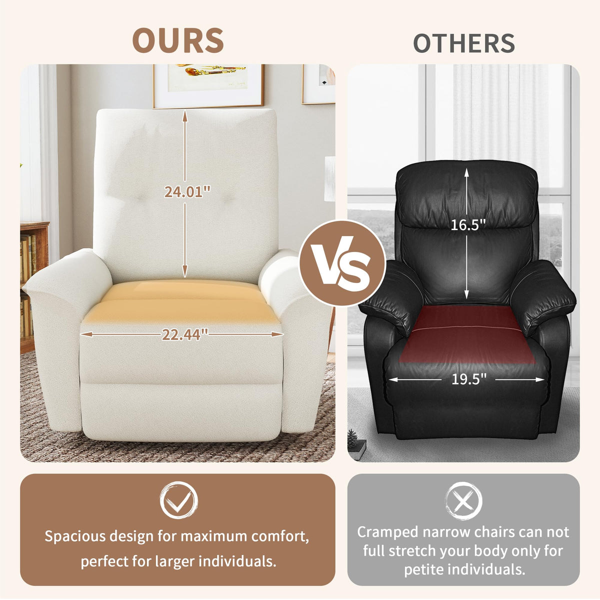Power Swivel Rocker Recliner Chair with Phone Holder and USB Ports S8360