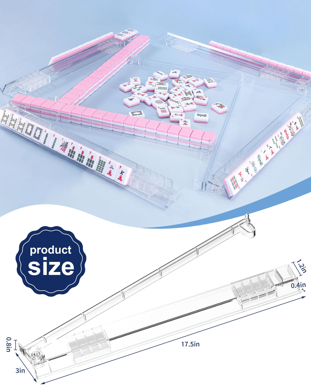 4Pcs Non-Slip Acrylic Mahjong Racks I3397