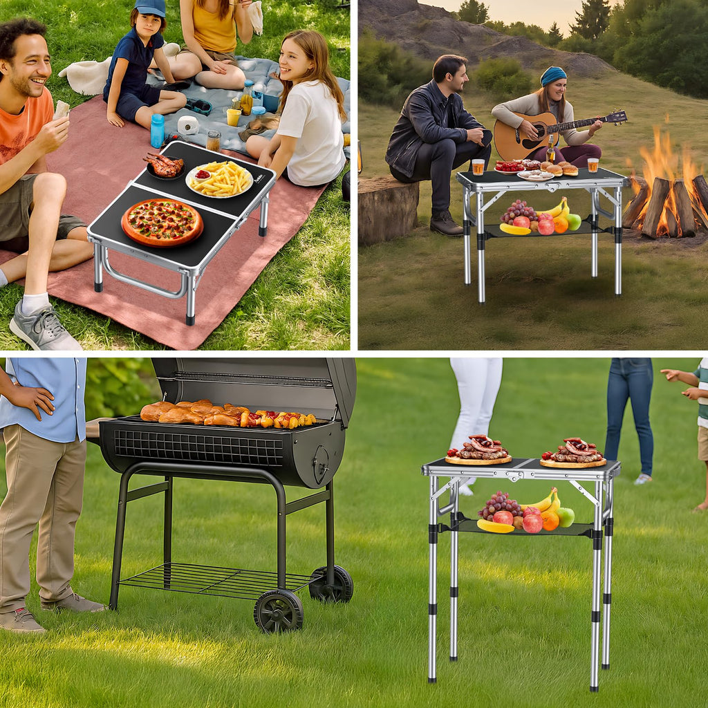 Folding Camping Table 24"X 16" Adjustable Height B59202