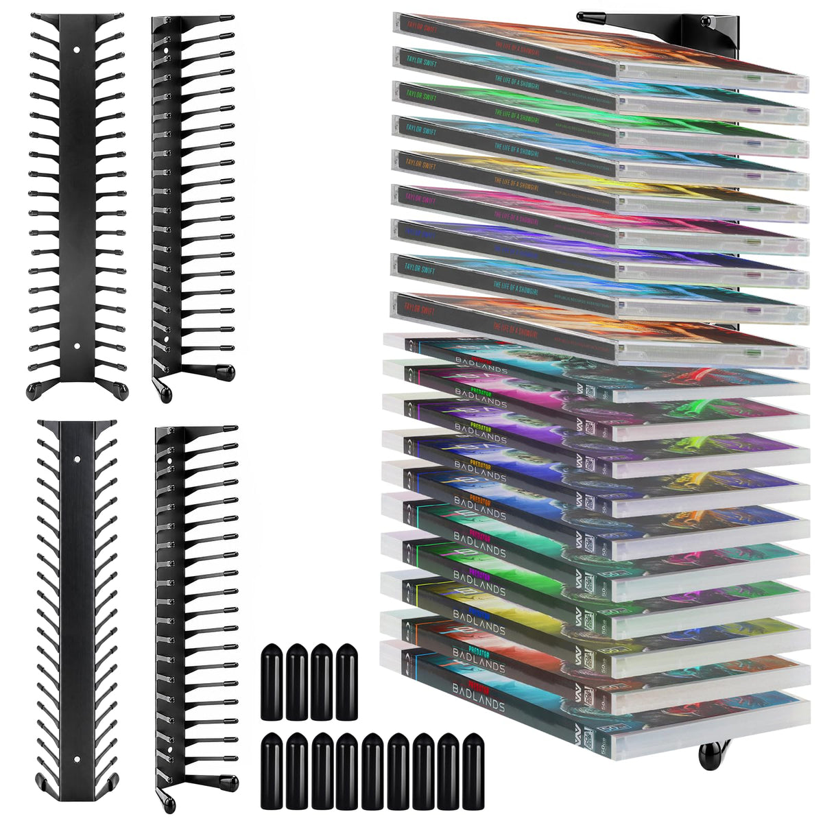 Anti-Drop CD Storage Shelf Wall Mount 4 Pack Y54872