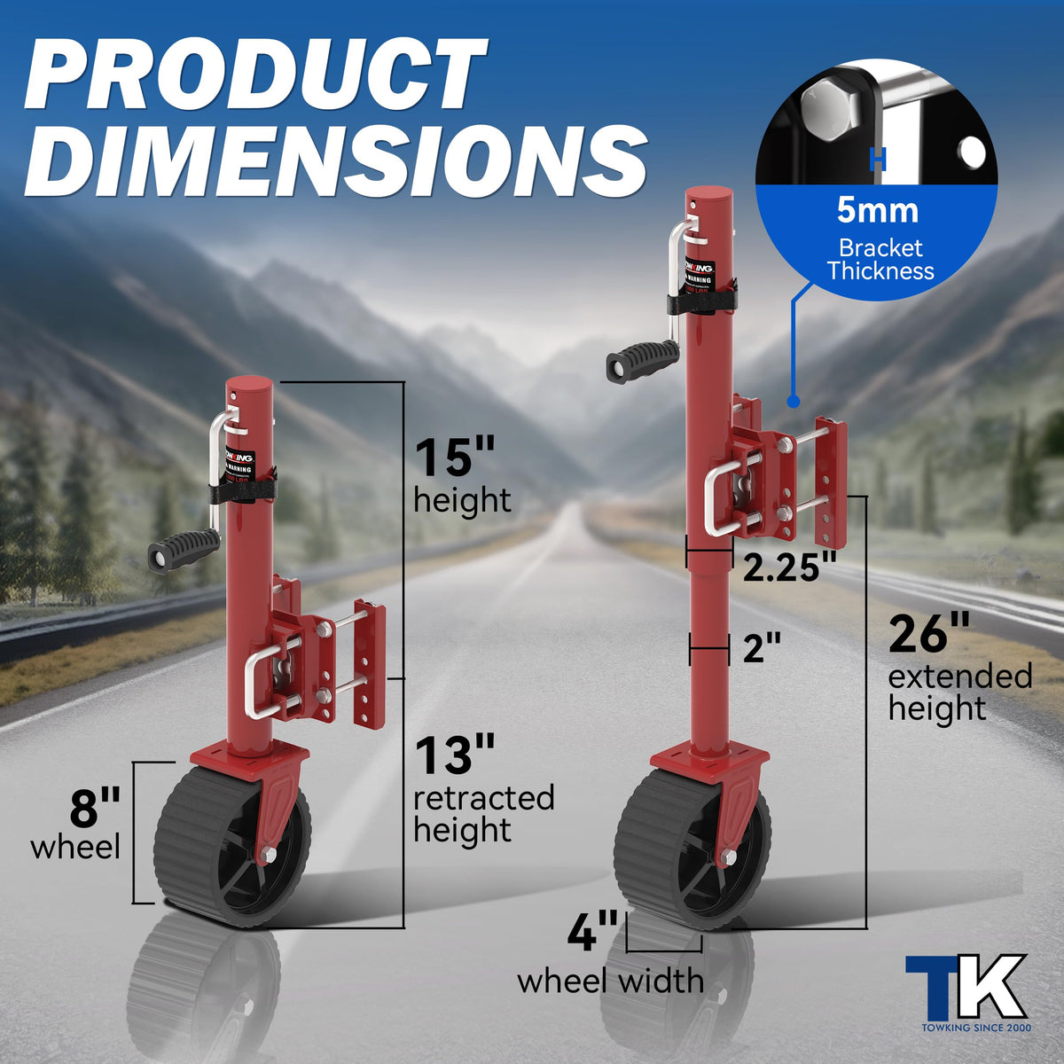 2000 lbs Swivel Trailer Jack with 8" Wheel R78518