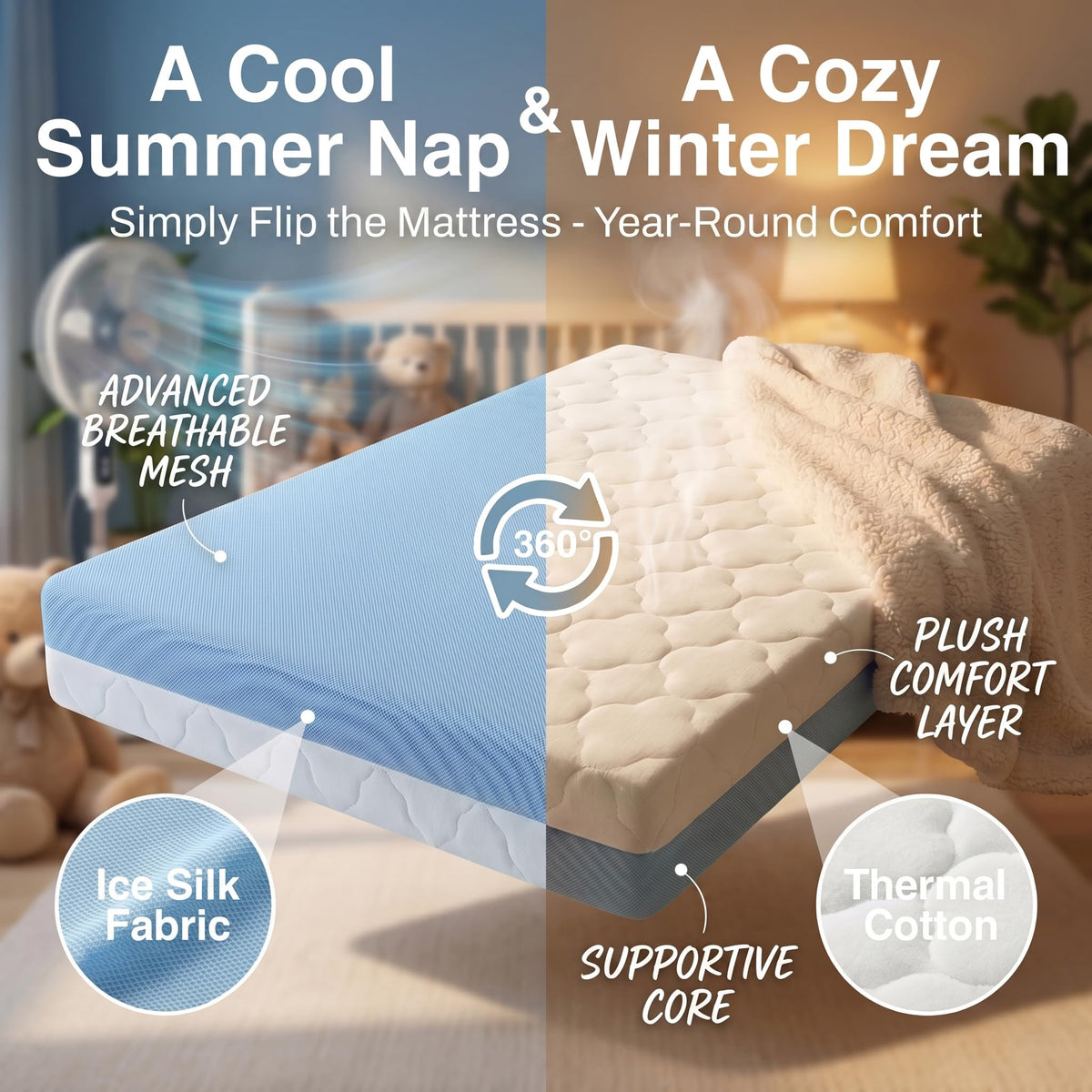 Dual Sided Memory Foam Pack and Play Mattress Q512