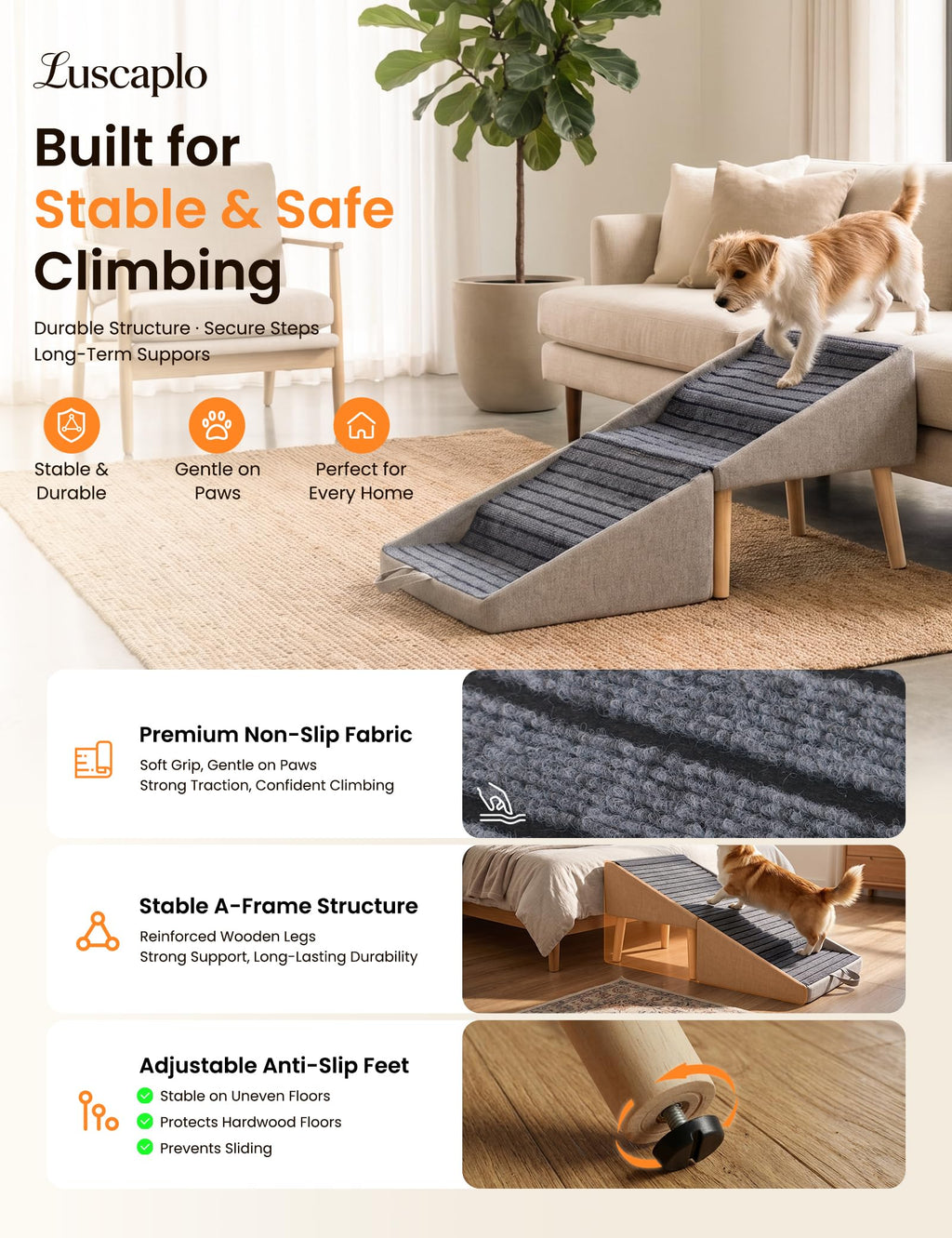 Dog Ramp and Pet Stairs 19" H L91919