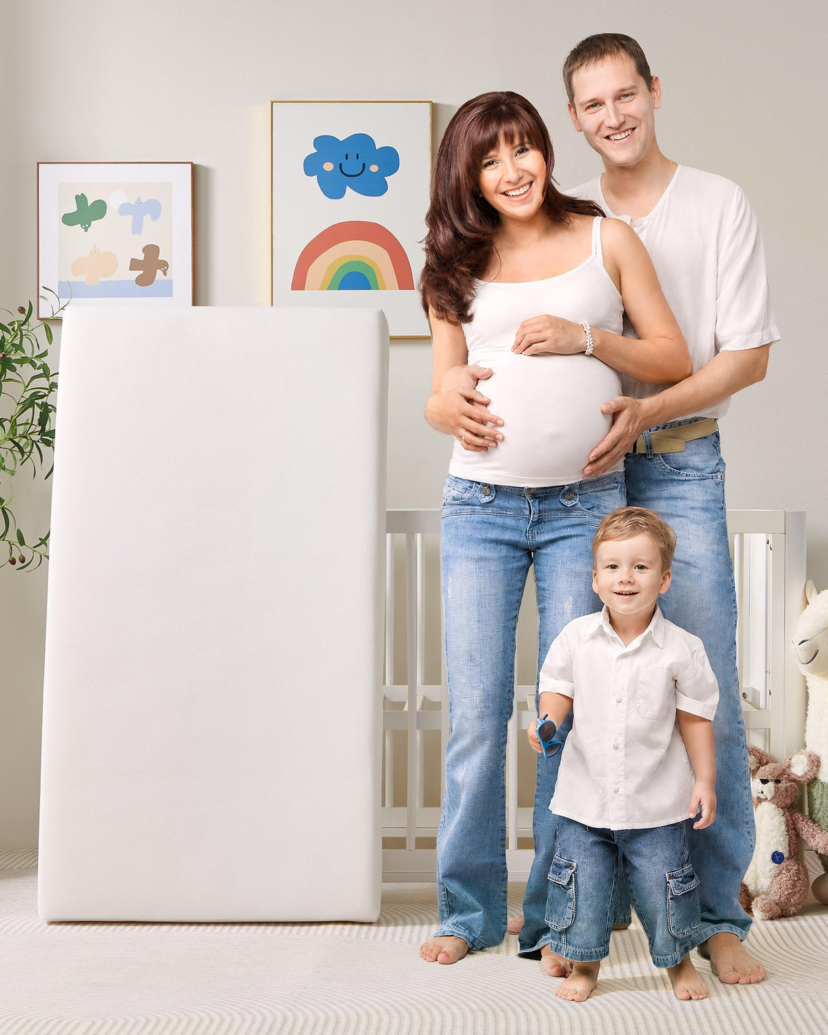 Breathable Standard Full Size Crib Mattress with Waterproof Machine Washable Cover H7538