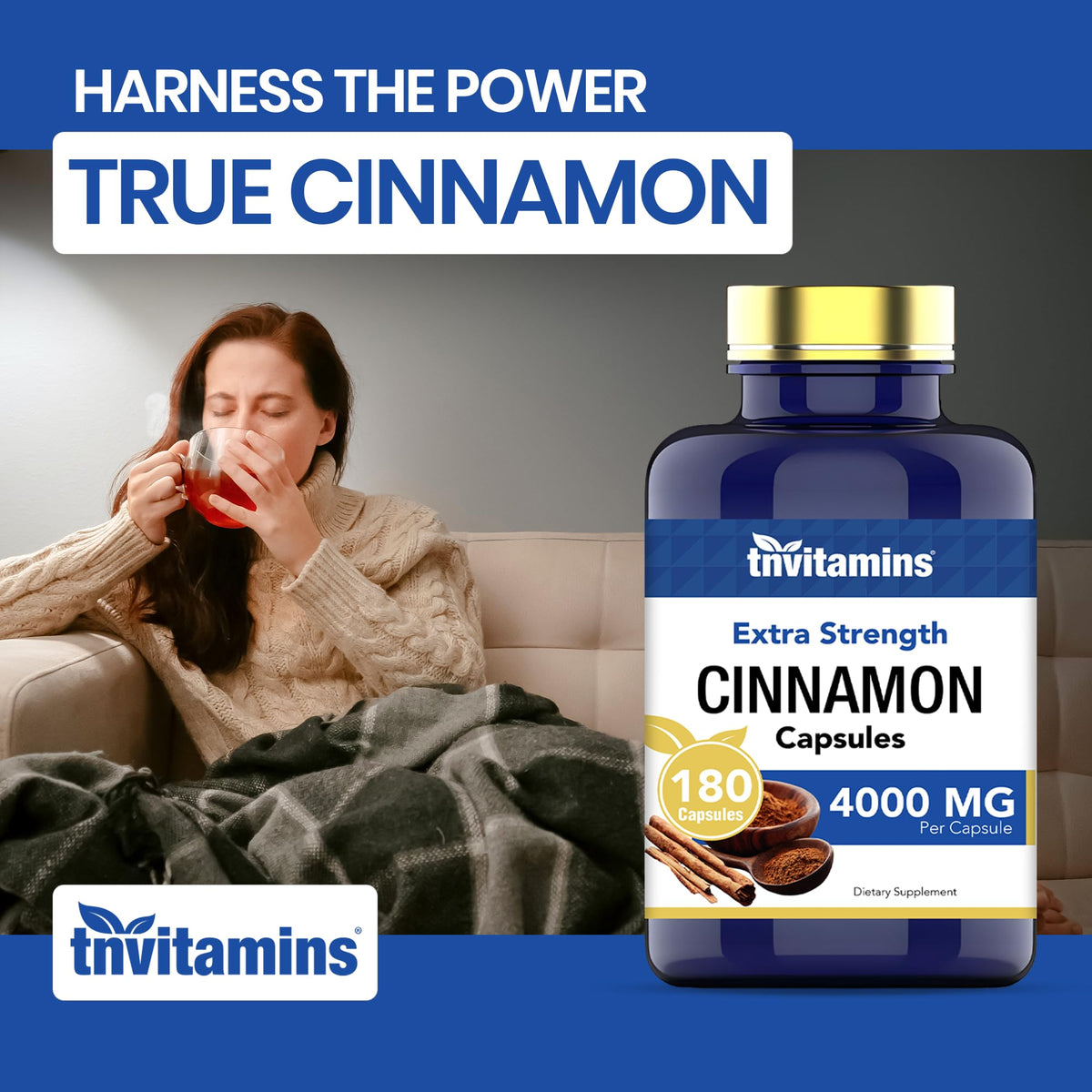 Cinnamon Capsules 4,000 mg Equivalent 180 Capsules V6003