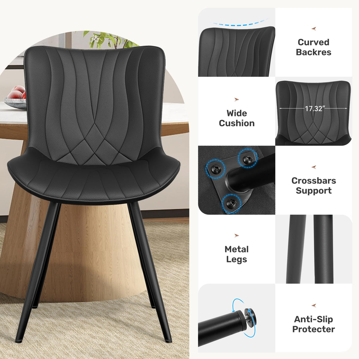 PU Leather Dining Chair Set of 4 F3600