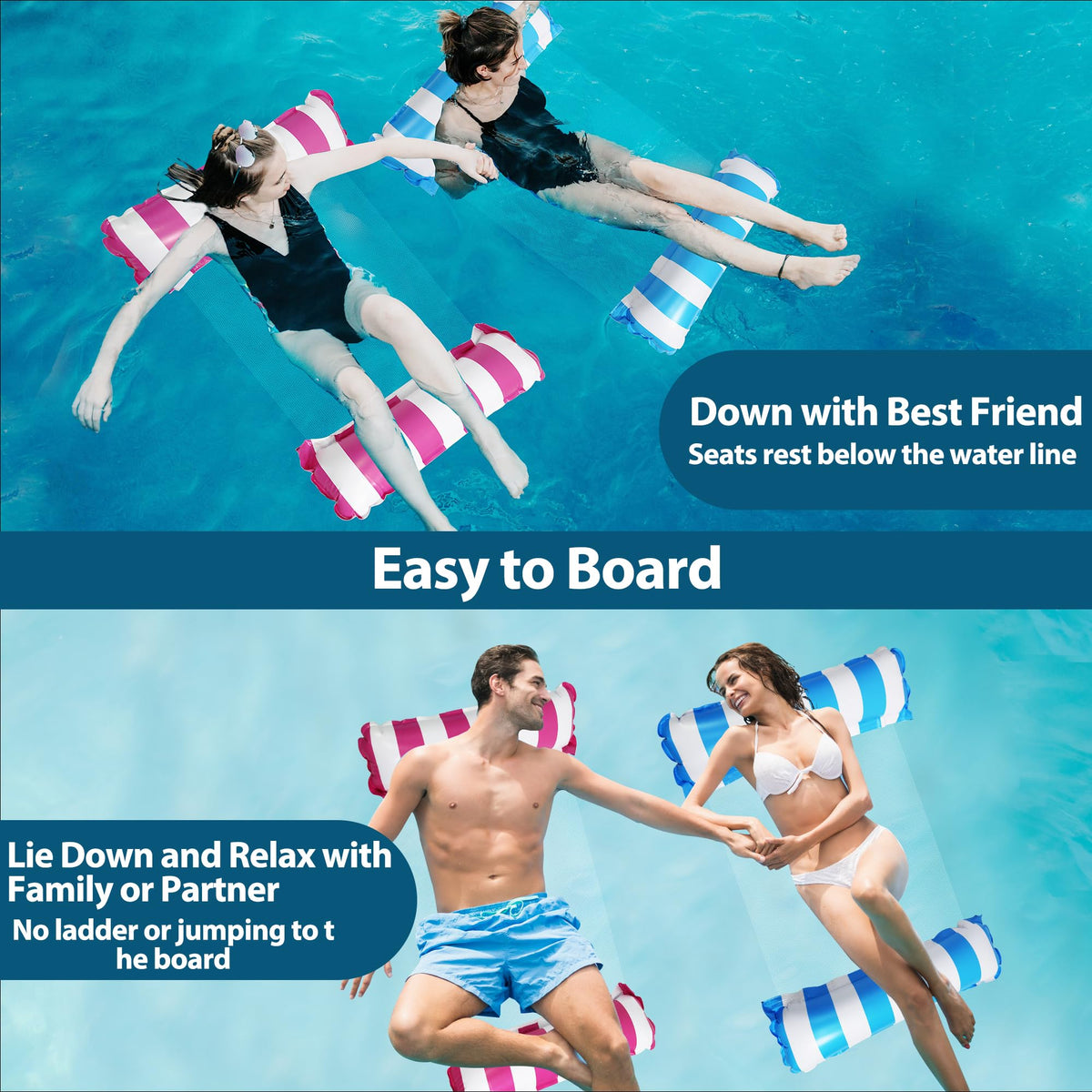 3 Pack Inflatable Pool Floats Hammock G74686