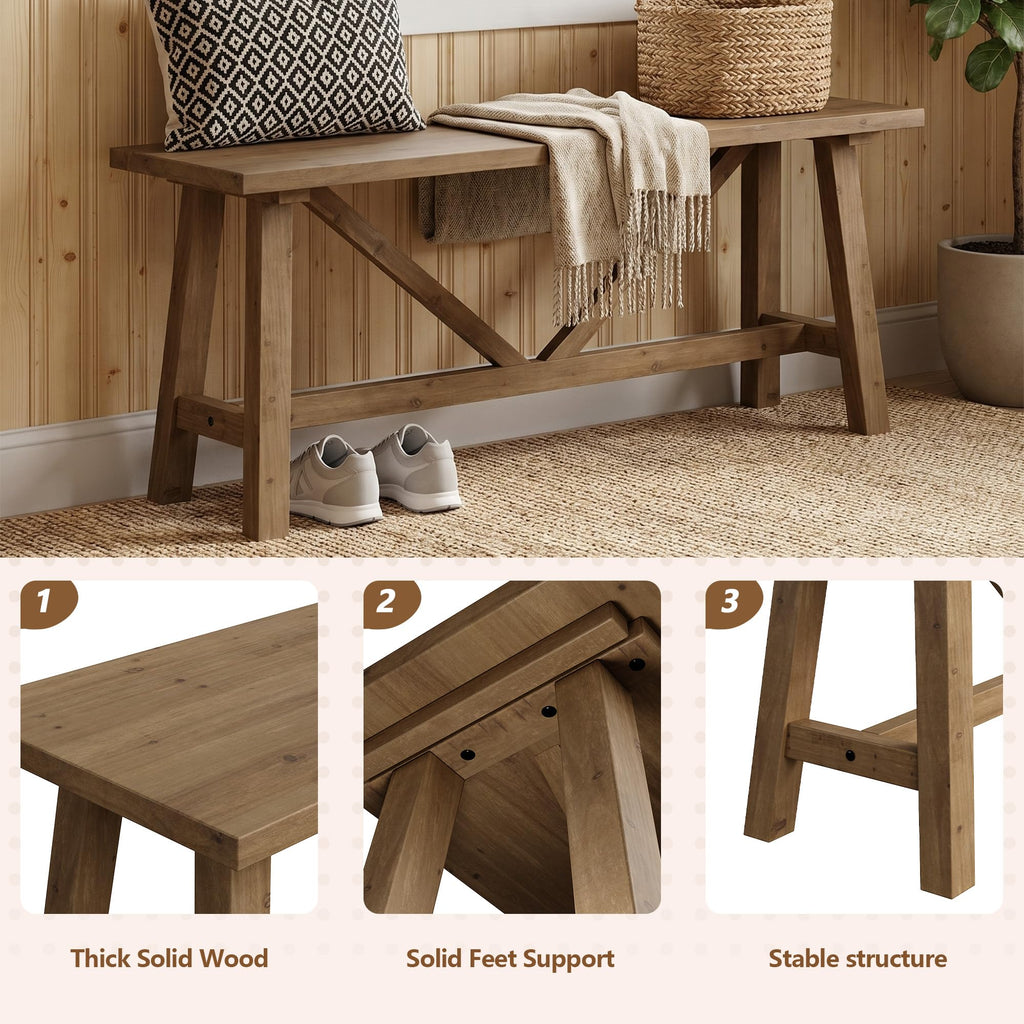 43" Solid Wood Bench Q950