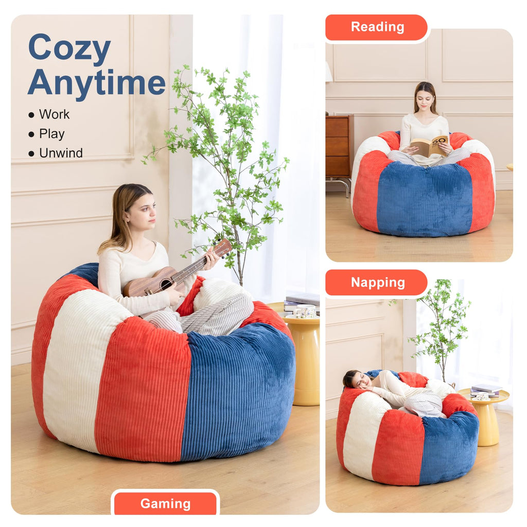 Shredded Foam Bean Bag Chair with Arms D920
