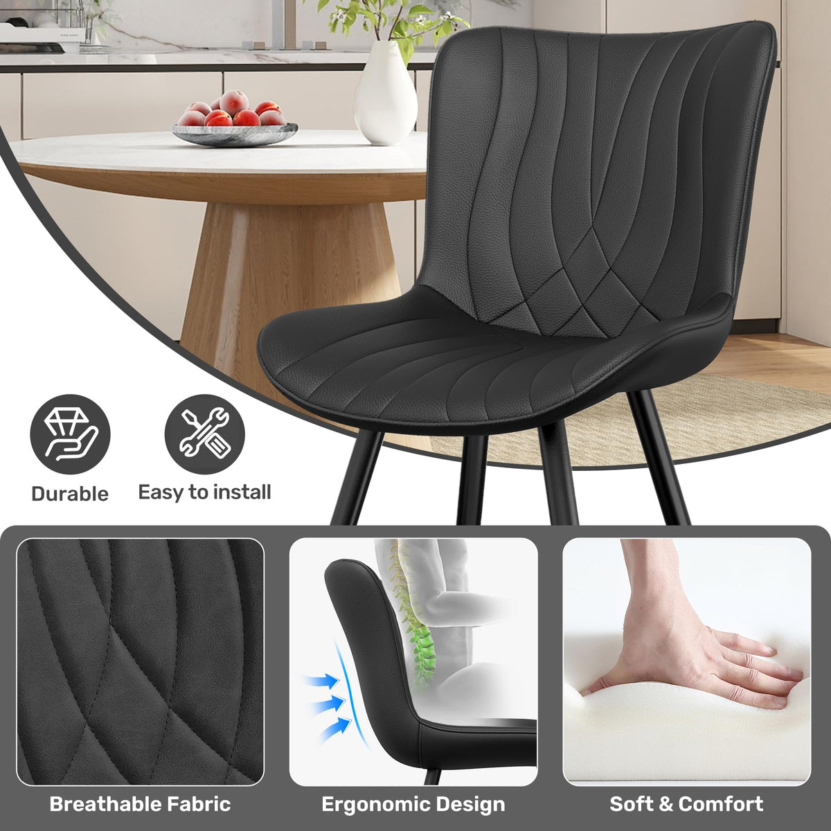 PU Leather Dining Chair Set of 4 F3600