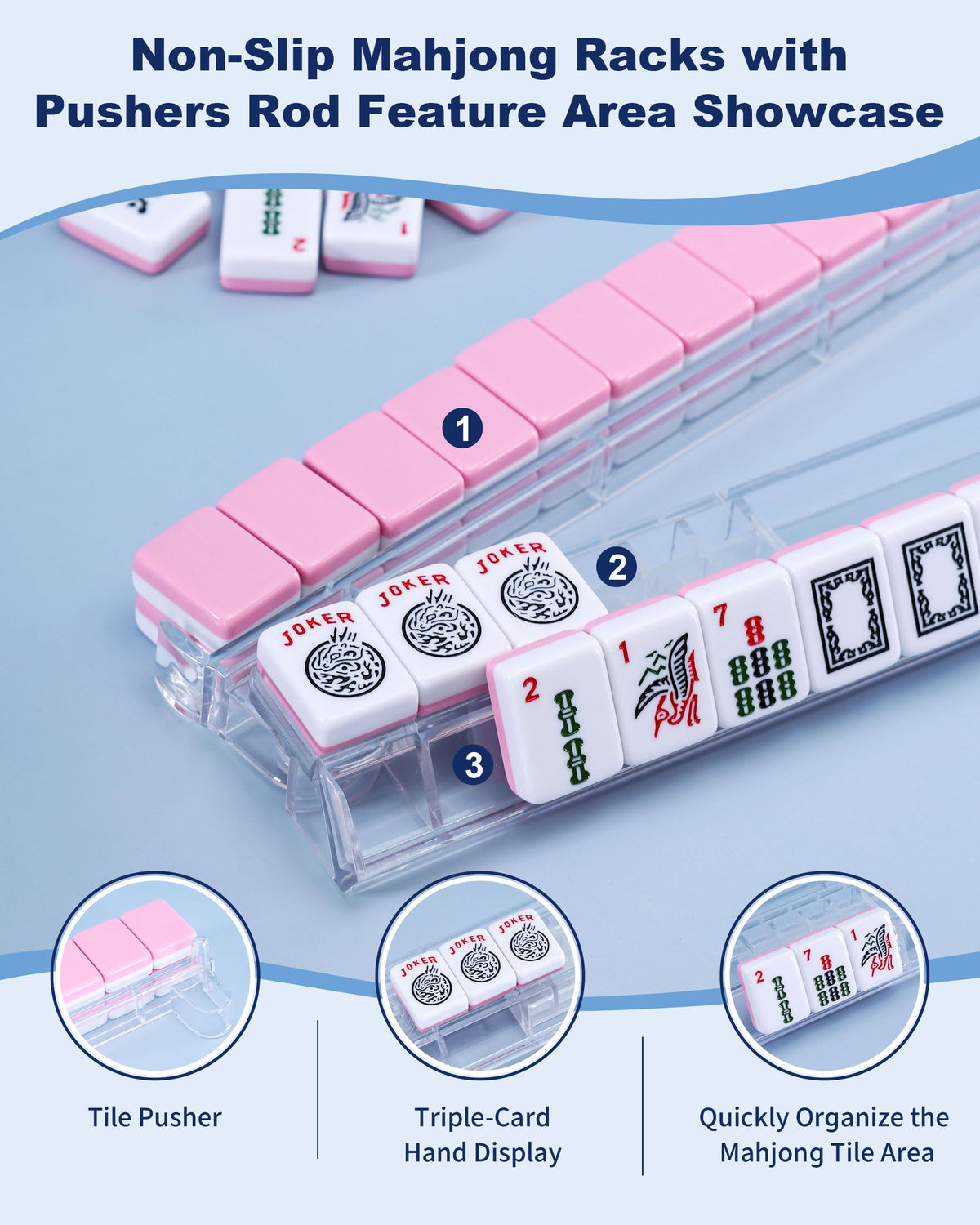 4Pcs Non-Slip Acrylic Mahjong Racks I3397